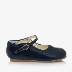 Sevva Bar Shoes|Bar Shoes*Girls Blue Faux Patent Leather Shoes
