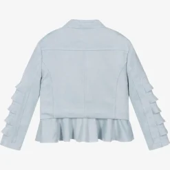 Angels Face Coats & Jackets*Girls Faux Suede Biker Jacket Blue