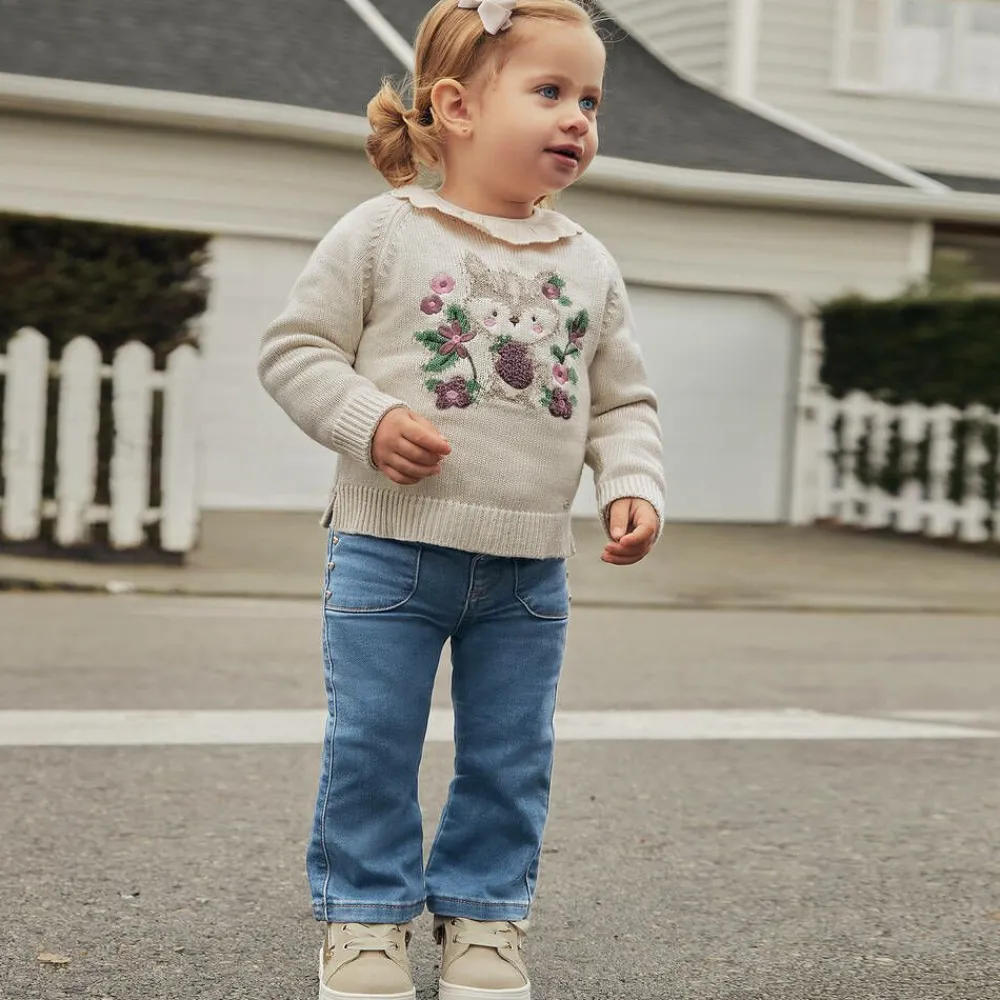 Mayoral Trousers*Girls Blue Flared Denim Jeans