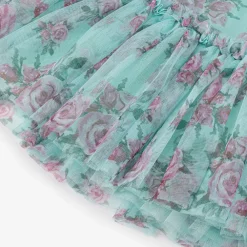 Angels Face Dresses*Girls Blue Floral Dress Aqua