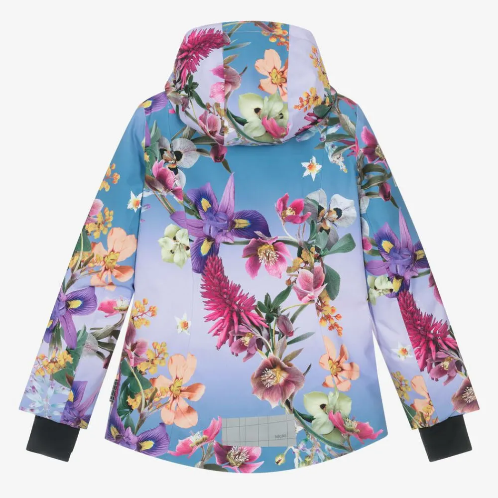 Molo Snowwear*Girls Blue Floral Ski Jacket