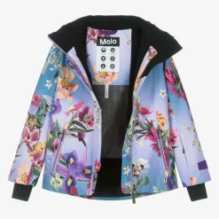 Molo Snowwear*Girls Blue Floral Ski Jacket