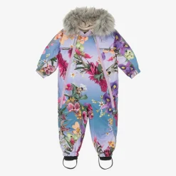 Molo Snowwear|Snowwear*Girls Blue Floral Snowsuit