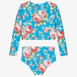Rock Your Baby Swimwear*Girls Blue Floral Tankini (UPF50+)