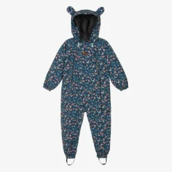 Töastie Coats & Jackets*Girls Blue Floral Waterproof Puddlesuit