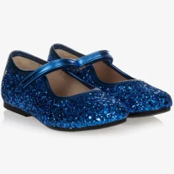 Manuela de Juan Bar Shoes|Bar Shoes*Girls Blue Glitter Shoes