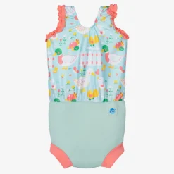 Splash About Swimwear*Girls Blue Happy Nappy Swimsuit (UPF50+)
