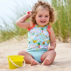 Splash About Swimwear*Girls Blue Happy Nappy Swimsuit (UPF50+)