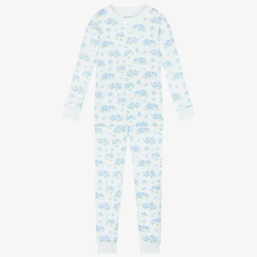 Kissy Kissy Nightwear*Girls Blue Heavenly Hydrangeas Cotton Pyjamas