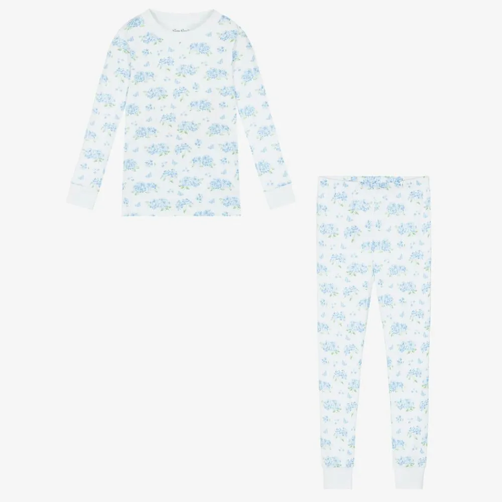 Kissy Kissy Nightwear*Girls Blue Heavenly Hydrangeas Cotton Pyjamas