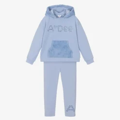 A Dee Outfit Sets*Girls Blue Hooded Cotton Leggings Set