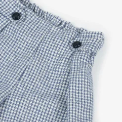 Balloon Chic Shorts*Girls Blue Houndstooth Cotton Shorts