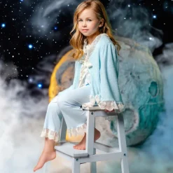 AMIKI Children Towels & Robes*Girls Blue Knitted Dressing Gown