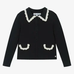 Tartine et Chocolat Tops*Girls Blue Knitted Wool Cardigan