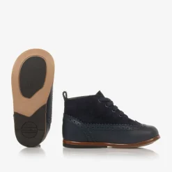 Tartine et Chocolat First Walkers|First Walkers*Girls Blue Leather First Walker Brogue Boots