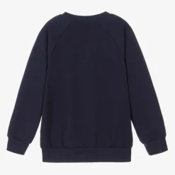 Mini Rodini Tops*Girls Blue Organic Cotton Bow Sweatshirt