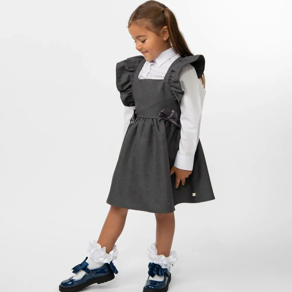 Caramelo Kids School Shoes*Girls Blue Patent Bow Shoes