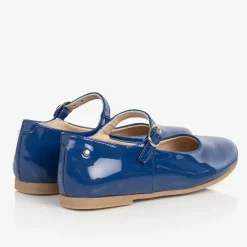 Manuela de Juan Bar Shoes*Girls Blue Patent Leather Ballerina Pumps