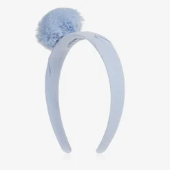 A Dee Hair Accessories*Girls Blue Pom-Pom Hairband