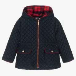 Patachou Coats & Jackets*Girls Blue Quilted Hooded Jacket