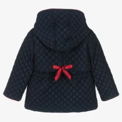 Patachou Coats & Jackets*Girls Blue Quilted Hooded Jacket