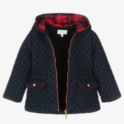 Patachou Coats & Jackets*Girls Blue Quilted Hooded Jacket