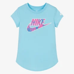 Nike Tops*Girls Blue Swoosh Logo T-Shirt