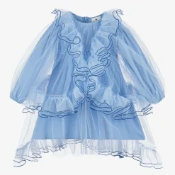 RaspberryPlum Dresses*Girls Blue Tulle Ruffle Dress