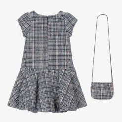 Beau KiD Dresses*Girls Blue Tweed Dress & Handbag Set