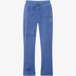 Juicy Couture Trousers*Girls Blue Velour Flared Joggers