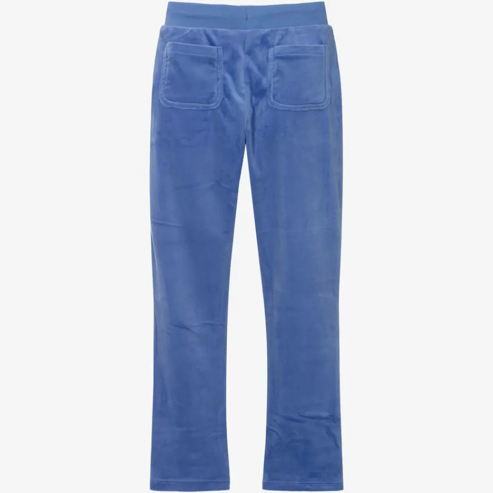 Juicy Couture Trousers*Girls Blue Velour Flared Joggers