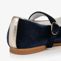 Beatrice amp; George Traditional Shoes|Pumps & Ballerinas*Girls Blue Velvet Mary Jane Pumps
