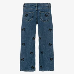 NAME IT Trousers*Girls Blue Wide Leg Bow Jeans