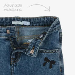 NAME IT Trousers*Girls Blue Wide Leg Bow Jeans