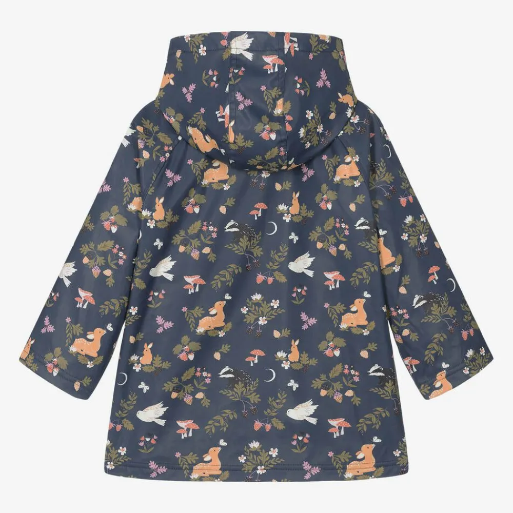 Powell Craft Coats & Jackets*Girls Blue Woodland Print Raincoat