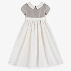 Beatrice amp; George Dresses*Girls Bronze Satin & Ivory Tulle Dress