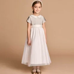 Beatrice amp; George Dresses*Girls Bronze Satin & Ivory Tulle Dress