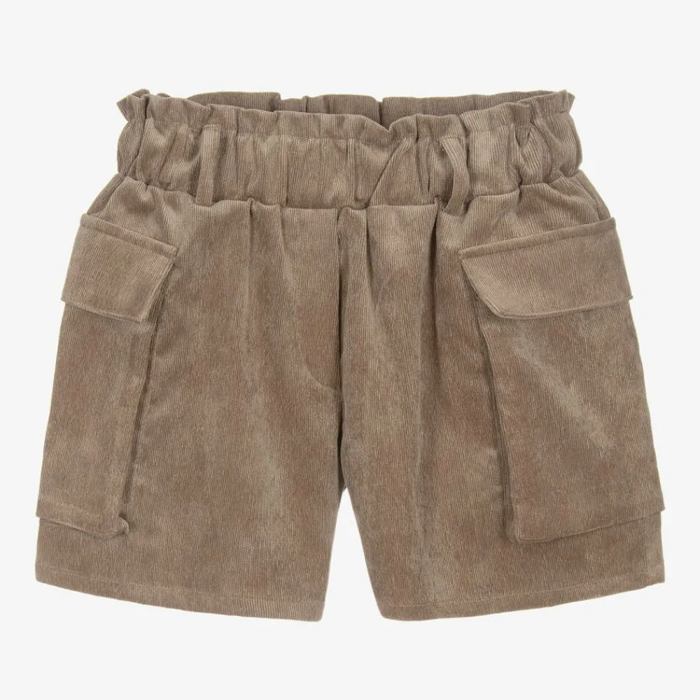 Elsy Shorts*Girls Brown Corduroy Shorts
