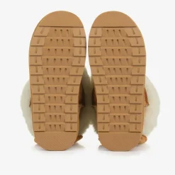 Monnalisa Boots|Boots*Girls Brown Faux Suede & Fur Trim Boots