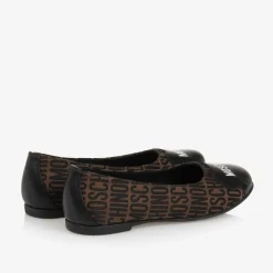 Moschino Pumps & Ballerinas|Pumps & Ballerinas*Girls Brown Jacquard Ballerina Shoes