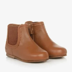 Chloé Boots*Girls Brown Leather Chelsea Boots
