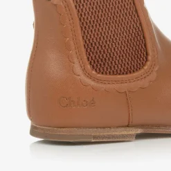 Chloé Boots*Girls Brown Leather Chelsea Boots