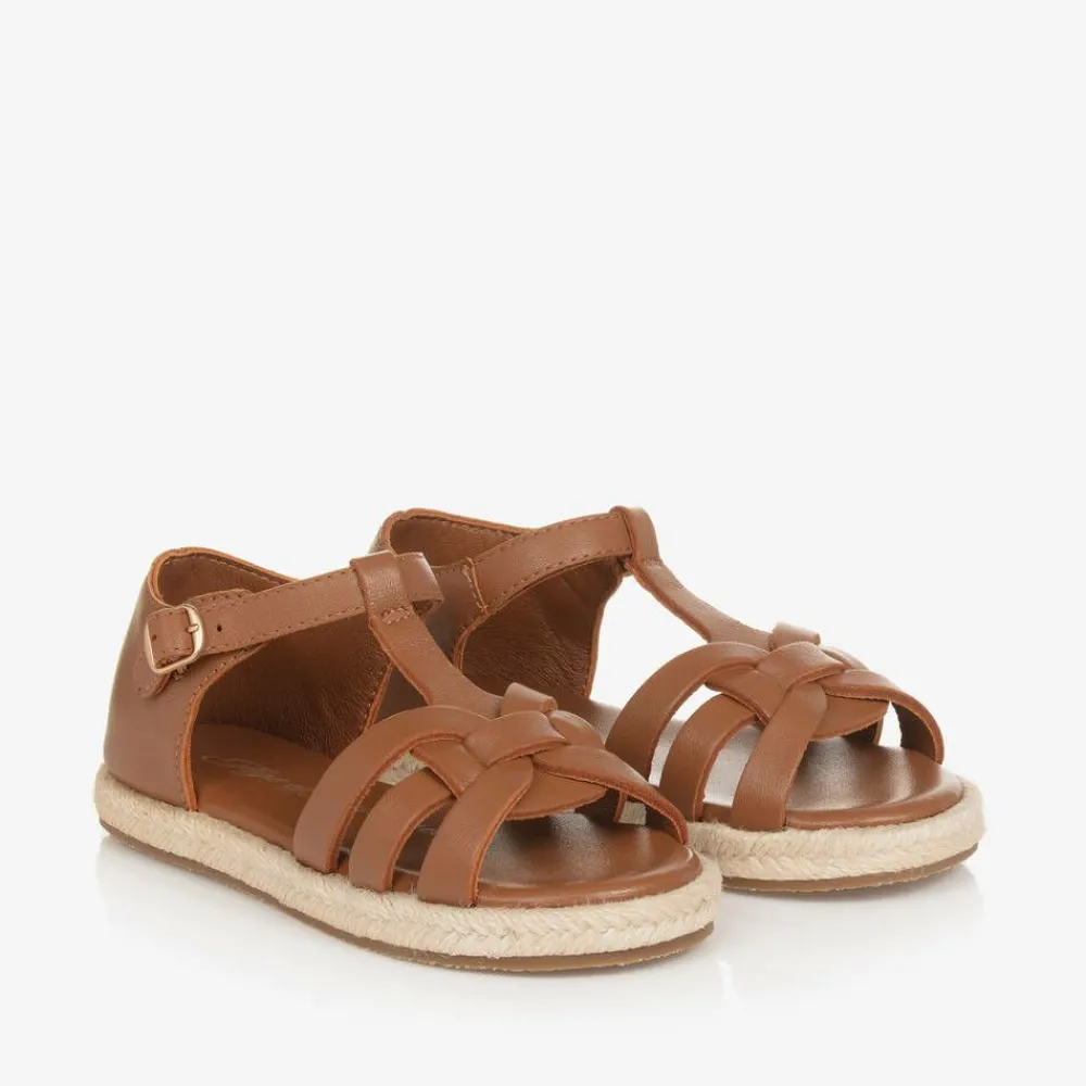 Age of Innocence Sandals|Sandals*Girls Brown Leather Sandals