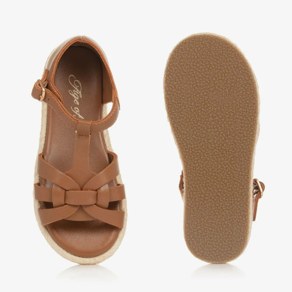 Age of Innocence Sandals|Sandals*Girls Brown Leather Sandals