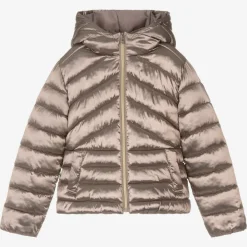 Mayoral Coats & Jackets*Girls Brown Metallic Puffer Jacket