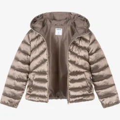 Mayoral Coats & Jackets*Girls Brown Metallic Puffer Jacket