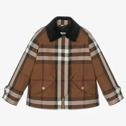 Burberry Coats & Jackets*Girls Brown Oversized Check Jacket