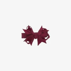Bowtique London Hair Accessories*Girls Burgundy Red Bow Hair Clip (4cm)