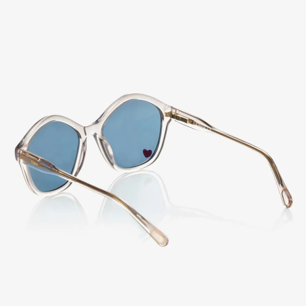 Chloé Clothing Accessories*Girls Clear Round Sunglasses
