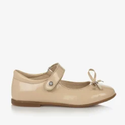 Naturino Bar Shoes|Bar Shoes*Girls Cream Leather Ballerina Pumps
